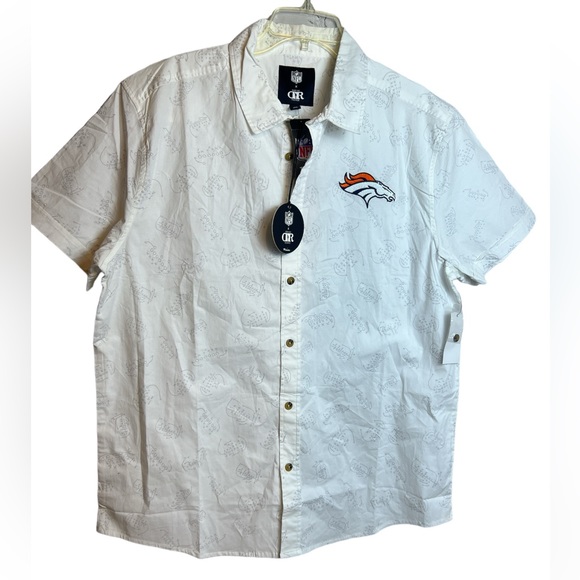Denver Broncos NFL Darius Rucker Collection by Fanatics Woven Button-Up T-shirt - Picture 1 of 5